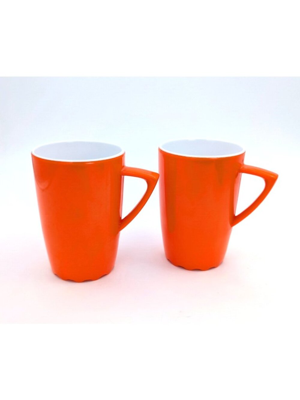 Mepal Service Rosti 250 Orange Melamine Angular Handle Pair Of Mugs